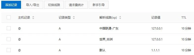 屏蔽某个地区访问的方法-域名解析